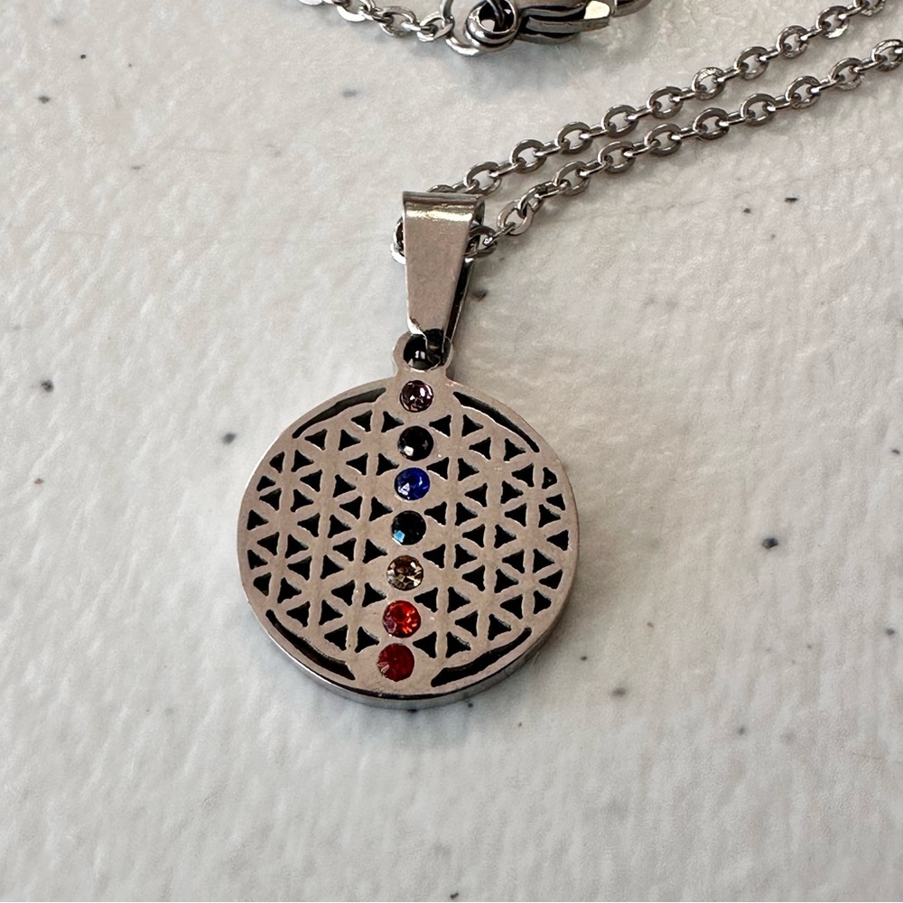Vintage - Geometric Pendant with Rainbow Accents